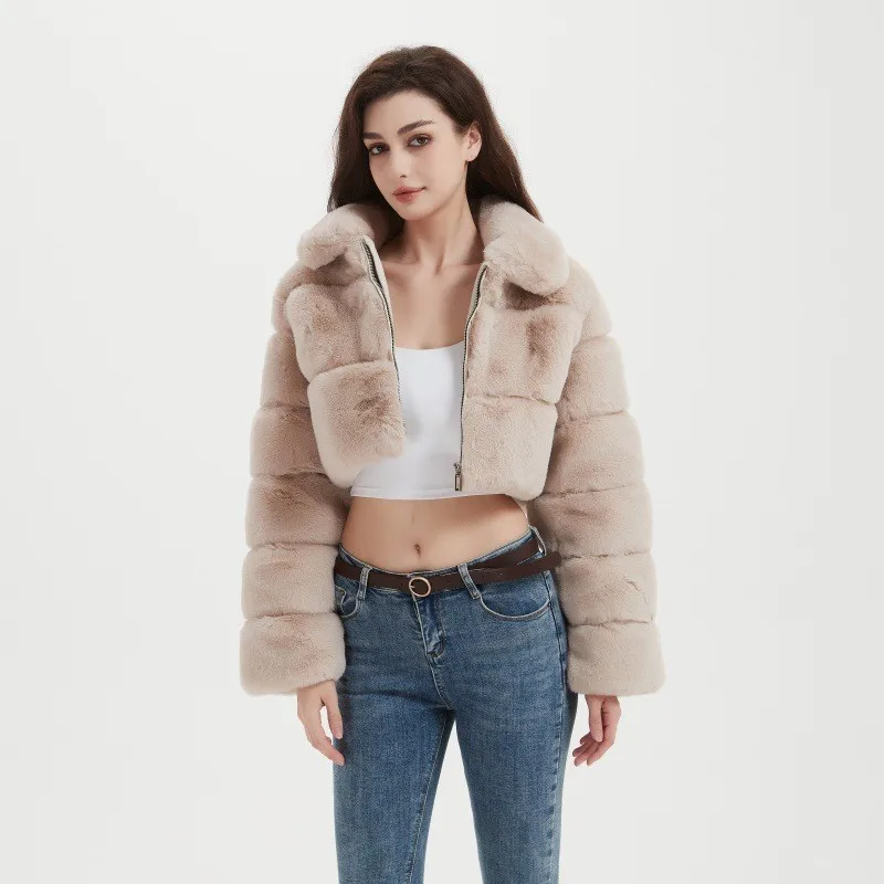 Umweltfreundliche Künstliche Pelz Jaet frauen ort Plu Top Herbst Winter Neue Sle Faionable Casual Quadratischen Kragen Mantel