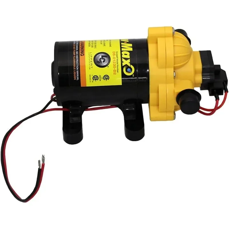 Flow Max 12V RV Water Pump, 3.0 GPM, 50 PSI, 9.5 Max Amp, Self-Priming, Screen Included - 689052