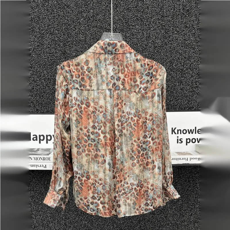 WVGA Summer New Men's Elegant Printed Trendy Long Sleeve Shirt Shoulder Pads Niche Chic Casual Sunproof Versatile Tops In W24059