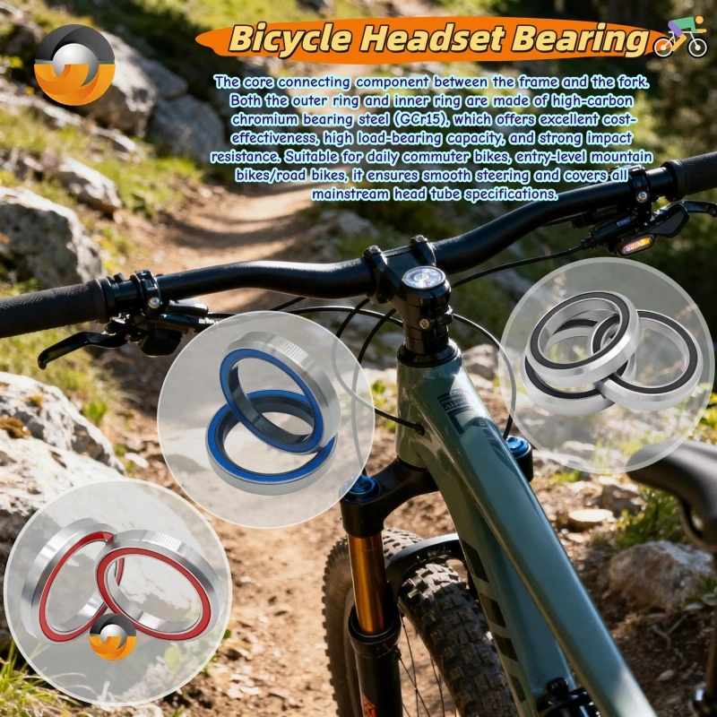 Bike 1-1/8 Inch Headset Repair Parts ACB336 Ball Bearings 1Pcs MH-P03K Bicycle Headset Bearing 30.15x41x6.5mm 36/45 Degree Balls