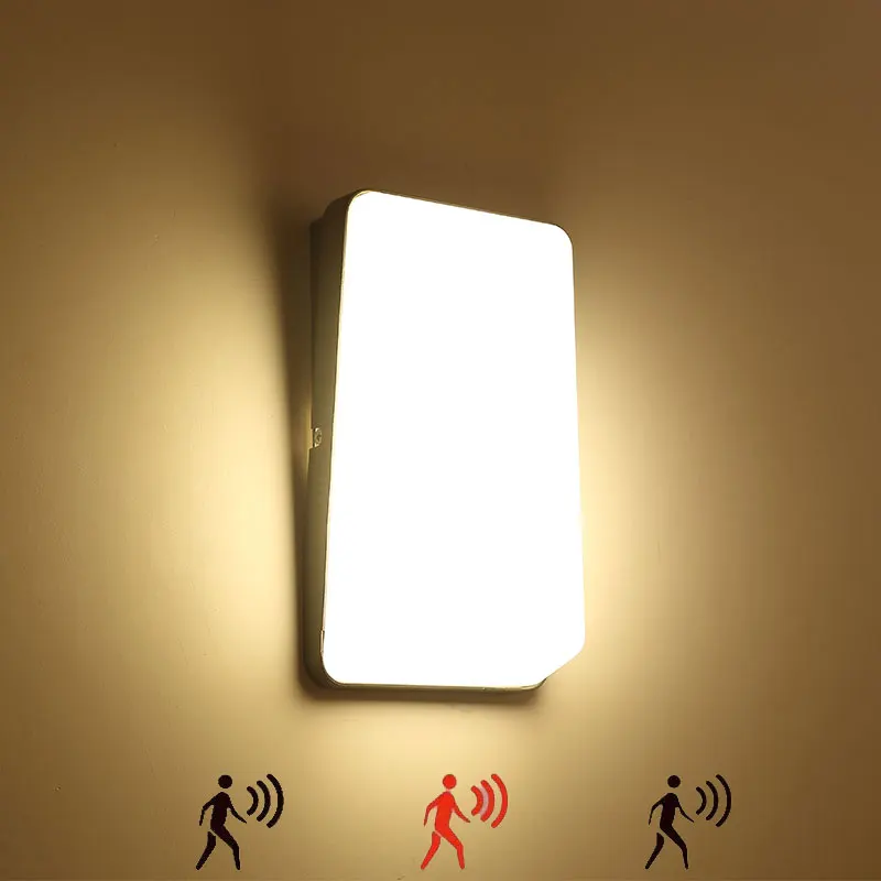 10W Dusk To Dawn Sensor Front Porch Light IP65 Waterproof Exterior Outdoor Wall Light Motion Sensor Terrace Led Balcony Light