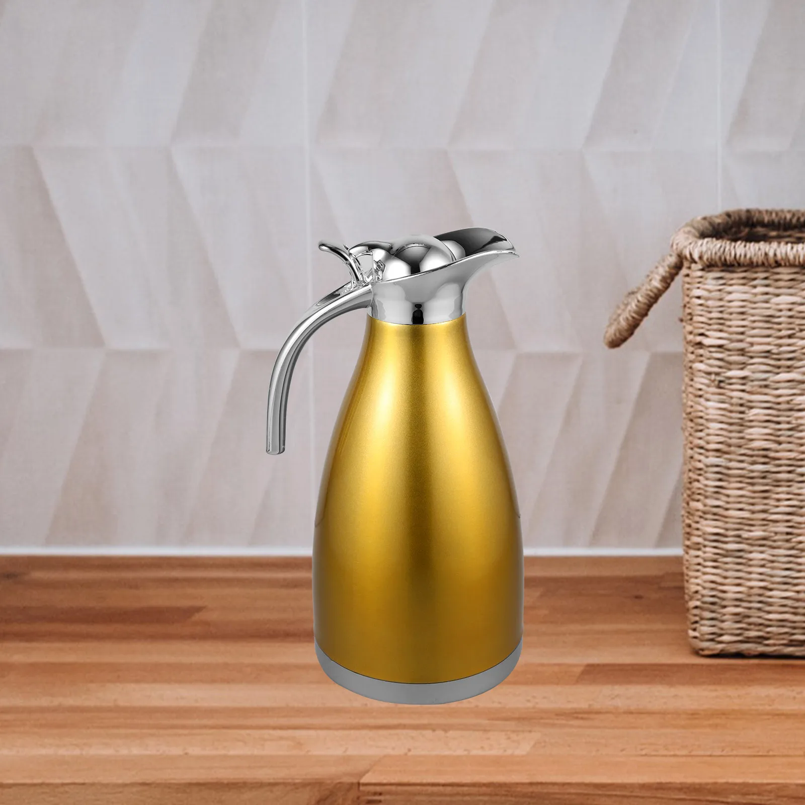 

Stainless Steel Thermal Bottle 2L Vacuum Insulated Water Bottle Leakproof Coffee Tea Kettle Stylish Household Warm Keeping Pot