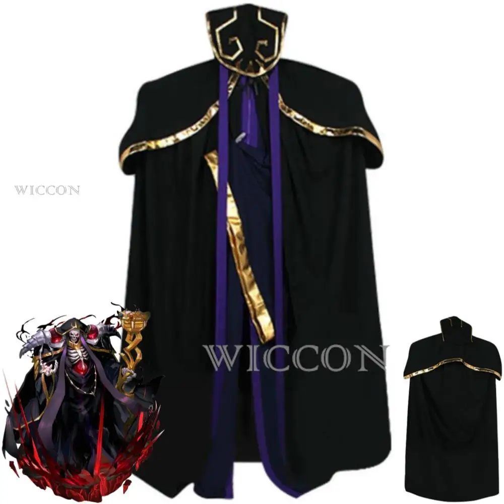 

Anime OVERLORD Ainz Ooal Gown Cosplay Costume Cloak Black Uniform Halloween Stage Performance Carnival Party Role Play Suit