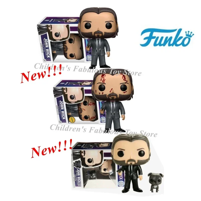 Funko POP JOHN WICK 387 #   580 #   Figuras de brinquedo de ação de vinil modelo colecionável para crianças 10cm com caixa brinquedos de presentes de natal
