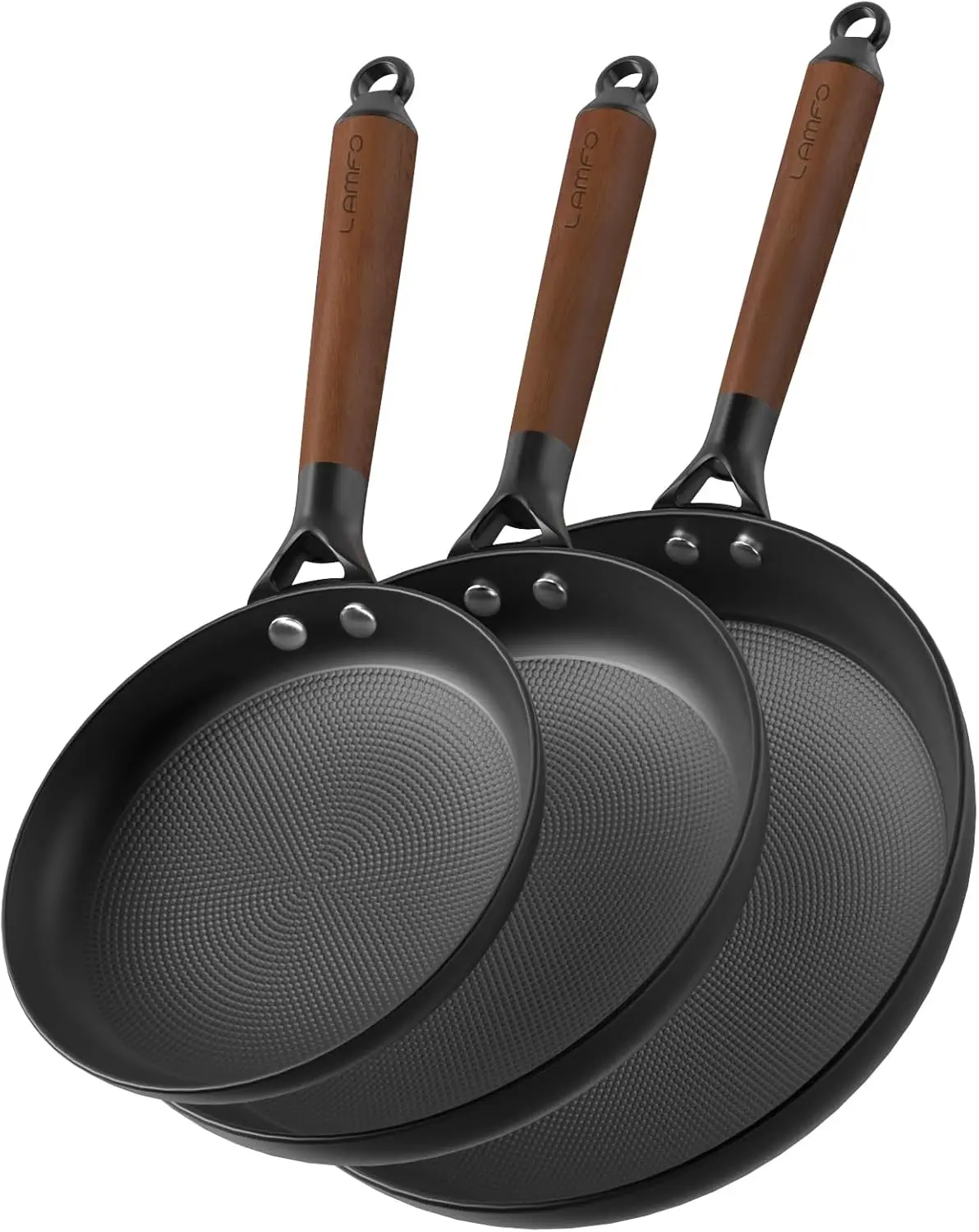 Non Stick Frying Pans, 3 Piece Cast Iron Pans,  Cookware Set Cast Iron Skillets