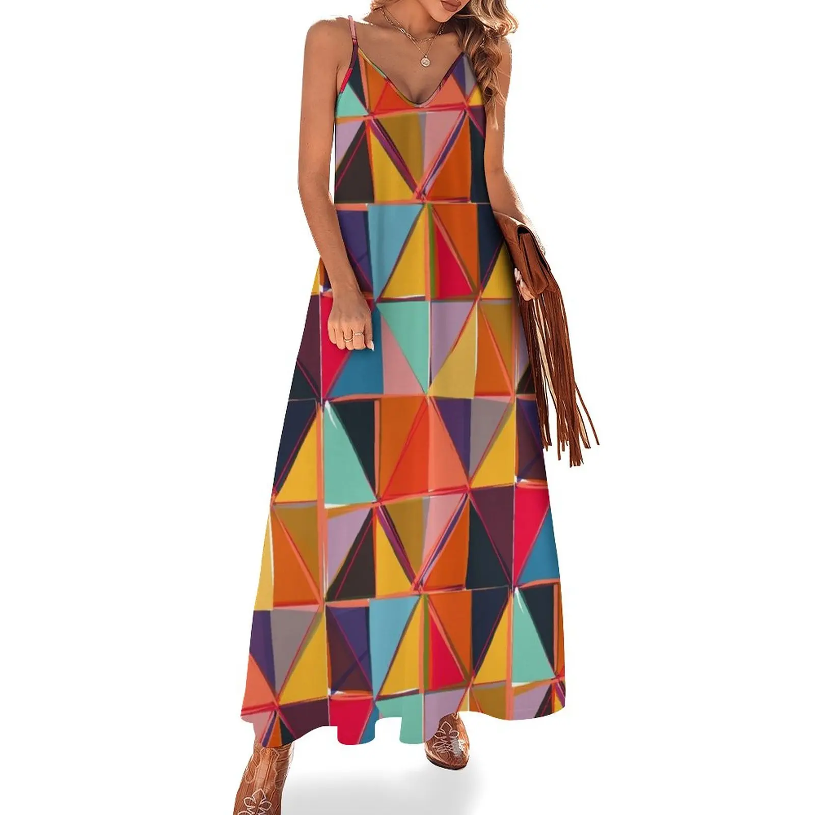 

Square Triangles 2 Sleeveless Dress women long dresses sexy dress for women Dress