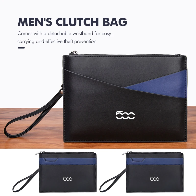 Bolso de mano de cuero para hombre, organizador de tarjetas de crédito, dinero y teléfono, para Fiat 500 Grande Punto UNO Tipo Stilo Palio Astra Bravo