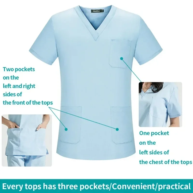 Spa Uniform Short-sleeved Unisex Overalls Surgical Medical Uniforms Nurse Accessories Dentist Working Clothes Female Scrub Suits