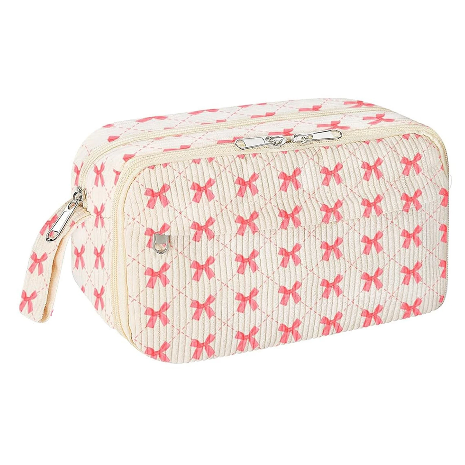 حقيبة أقلام رصاص بسحاب مع مقصورة بمقبض محمول وحقيبة تخزين قرطاسية أنيقة ذات سعة كبيرة للمنزل والمكتب والمدرسة