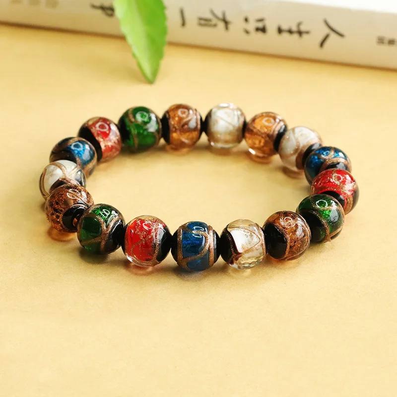 Fragrant Ash Glazed Bracelet Multicolored Bracelet Palace Wind New Chinese Year of the Dragon Jewelry