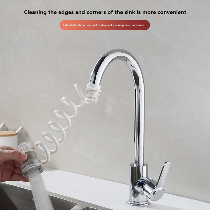 Kitchen Basin Water Filter Bathroom Rotating Telescopic Extension Faucet Filter Extender