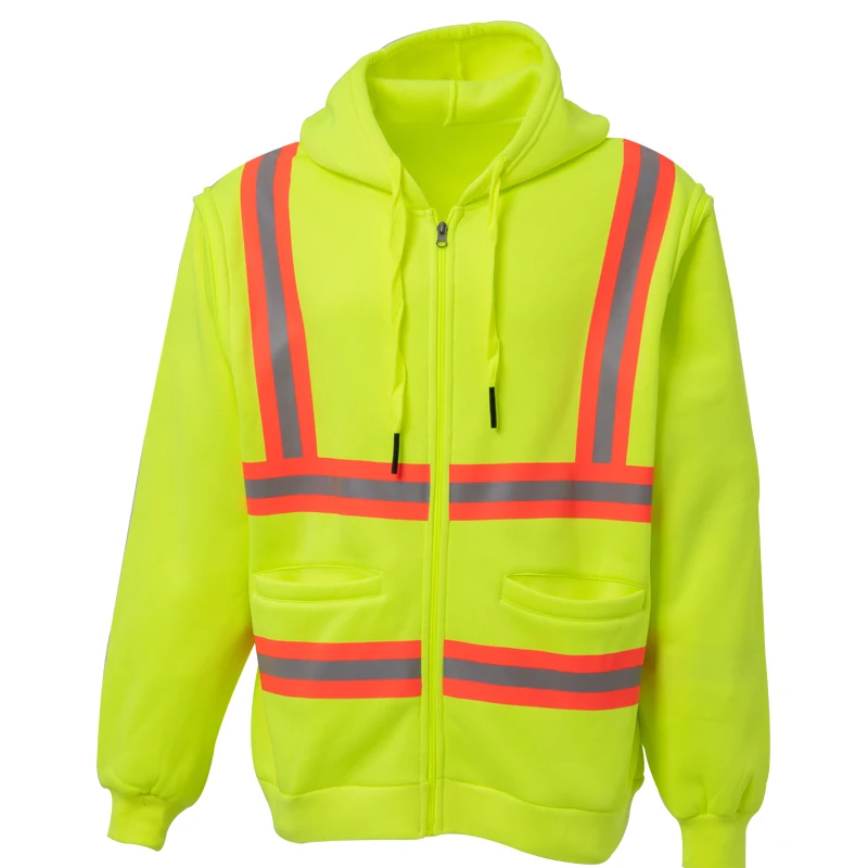 Safety hoodie sweatshirt hi vis pullover hoodies fluorescence Embroidery Stitchwork outdoor worker hoodie