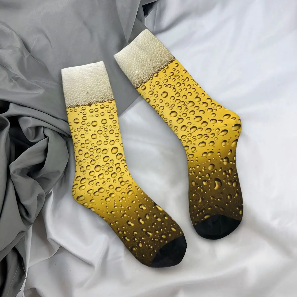 

All Seasons Crew Stockings A Close Up Of A Glass Of Beer Socks Crazy Hip Hop Long Socks for Men Women Valentine's Day Gifts