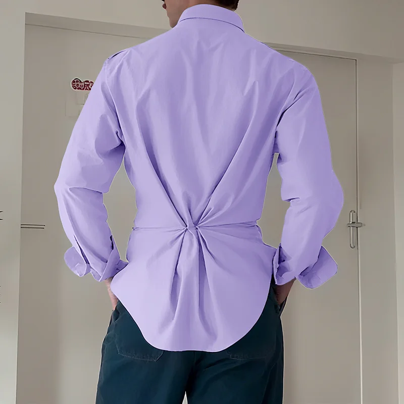 

INCERUN Men Shirt Lapel Long Sleeve Patchwork Casual Men Clothing 2026 Tops Streetwear Bowknot Fashion Male Shirts S-5XL