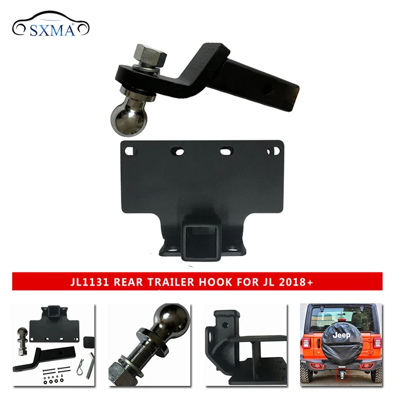 

Lantsun JL1131 Rear Trailer Hook Steel Tow Hook Shackle for Jeep for Wrangler JL2018+