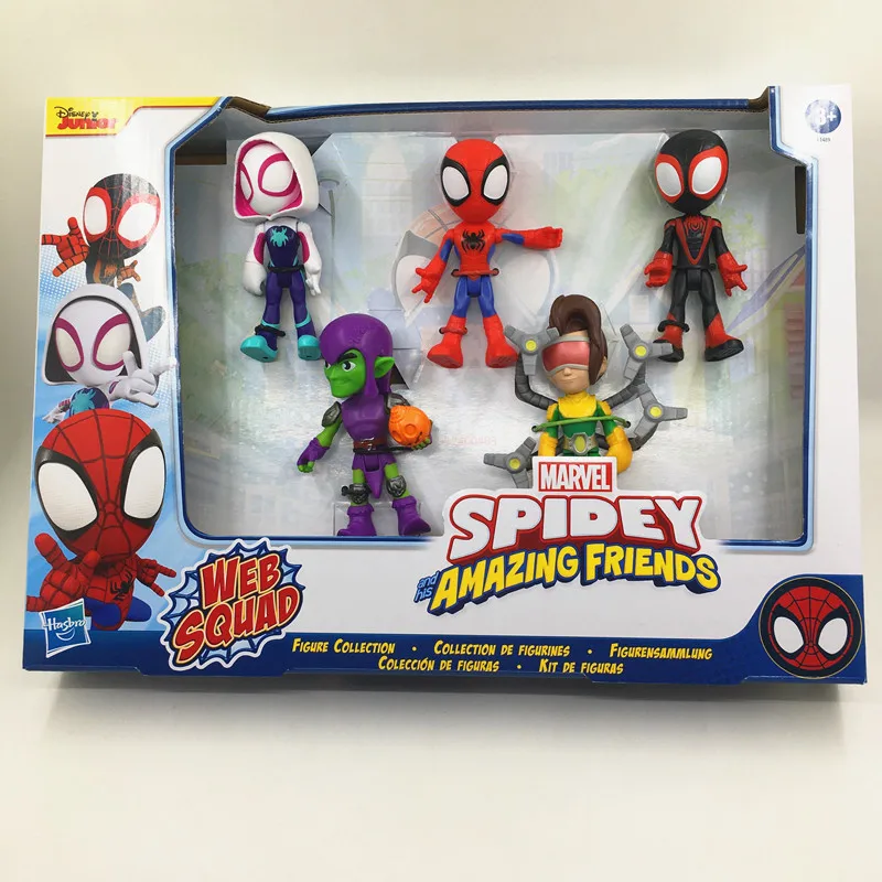 Original Marvel Legends Spider And His Amazing Friends 3 Pack Action Figures Includes 3 Figures And 3 Accessories Kids Gifts