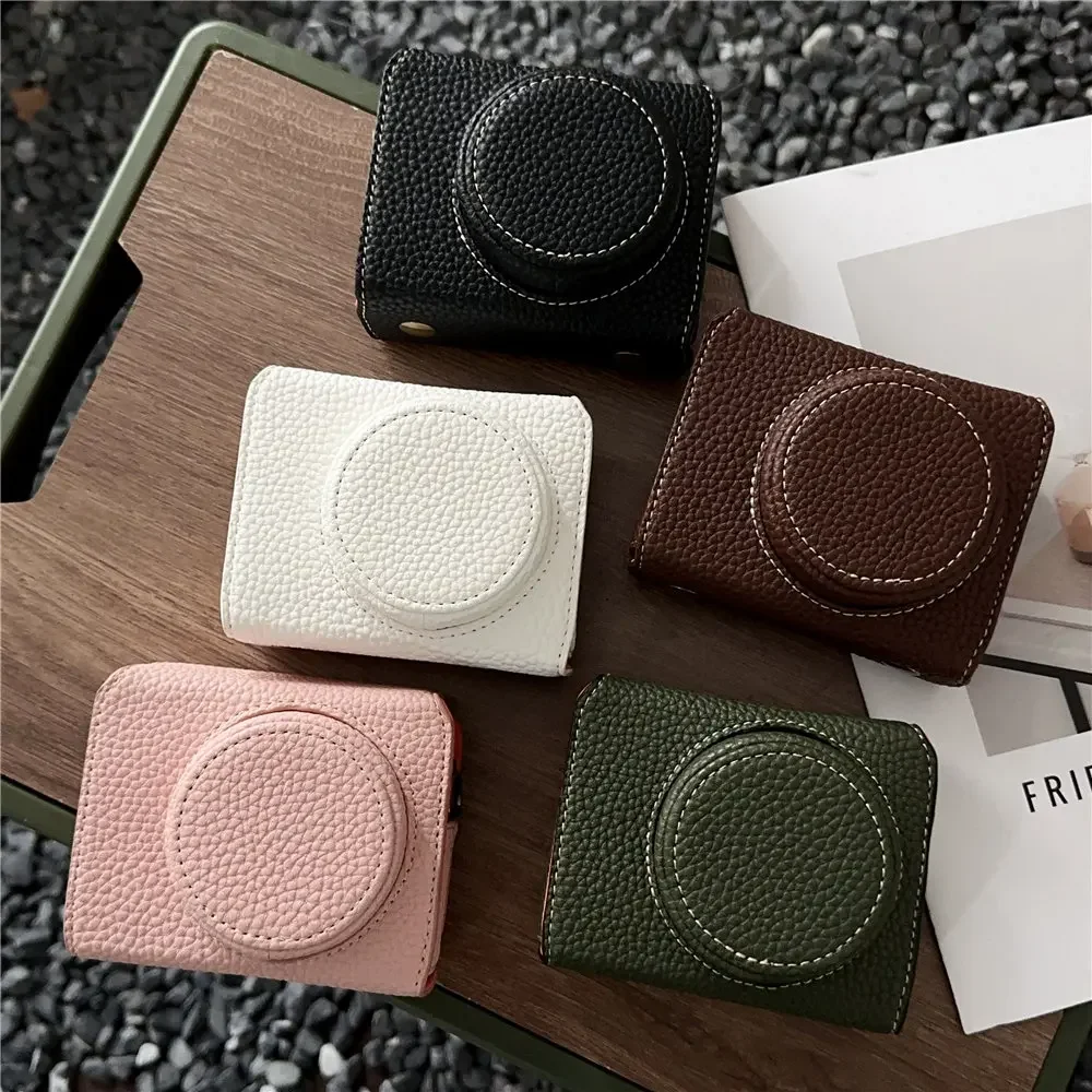 Camera Bag Case For Sony ZV1 ZV-1 Luxury PU Leather  Full Body Cover Hand Made Shell With Strap