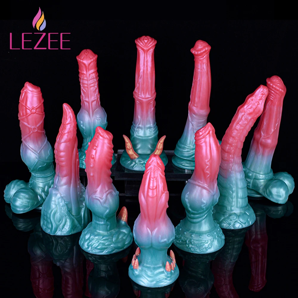 LEZEE Tusk Dragon Realistic Dildo With Suction Cup Female Masturbators Sex Toys For Women Men Vagina Anal Butt Plug Fake Penis