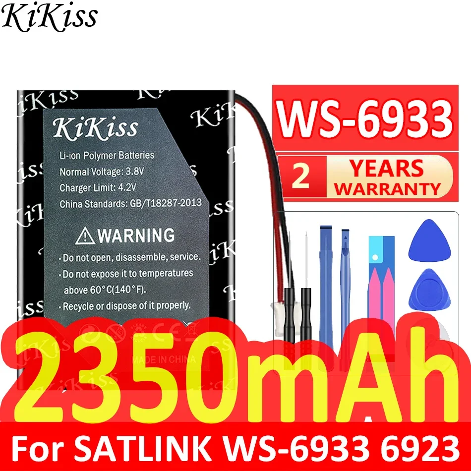 KiKiss Powerful Battery WS6933 WS 6933 2350mAh for SATLINK TV Digital Satellite Finder Meter WS-6933 6923 DVB-S/S2 Batteries