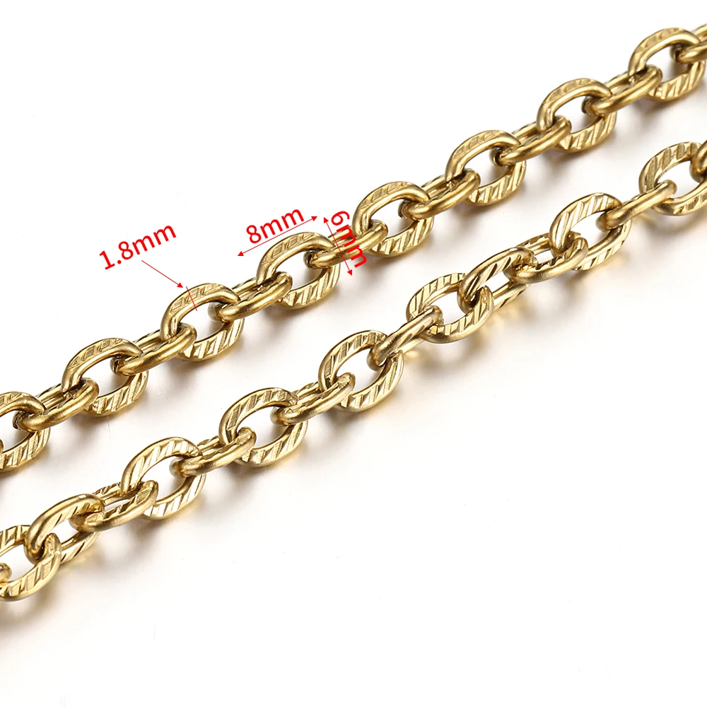 1meter Stainless Steel Thick Rolo Curb Chain for Necklace Bracelet Jewelry Making DIY Cable Link Chains Accessories Wholesale