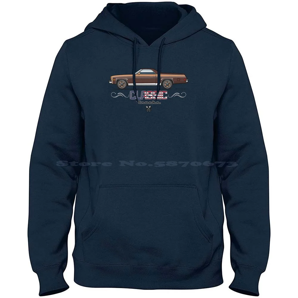 73-77 Elco Brown 100% Cotton Hoodie 1973 1974 1975 1976 1977 350 454 El Camino Drag Racing American Muscle Car