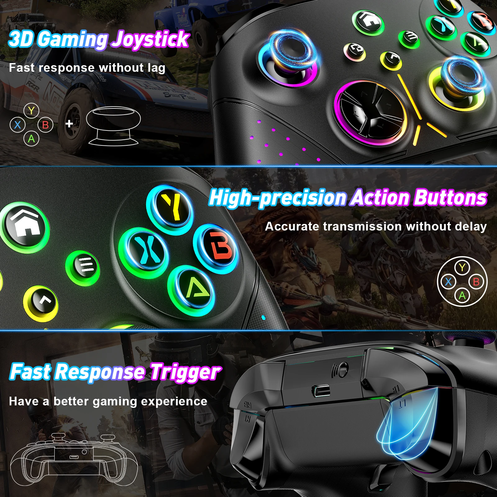 وحدة تحكم لاسلكية، متوافقة مع لوحة ألعاب Xbox one/Xbox One S/X/Xbox Series X/S/Android/iOS/PC مع وظيفة Wifi/Macro/Turbo