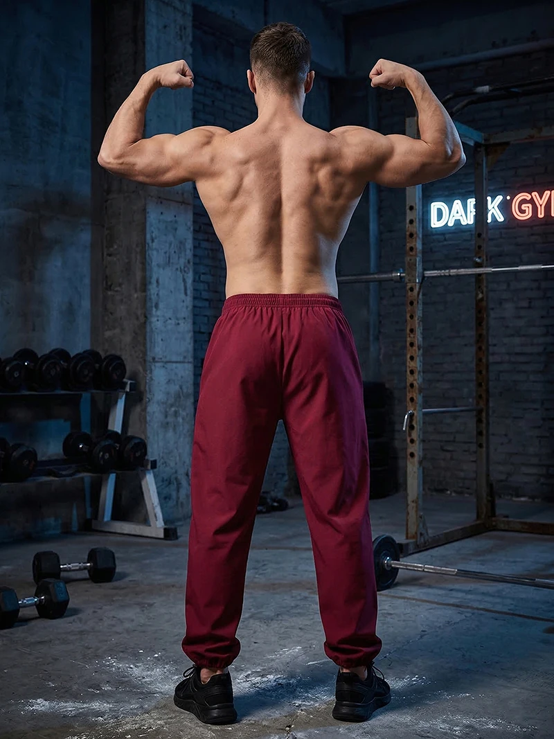 Trendige, sportliche Herrenhose mit Linien, Fitnessstudio, Workout, Laufhose mit Seitentaschen, sportliche, schnell trocknende, atmungsaktive Jogginghose – Detail 19