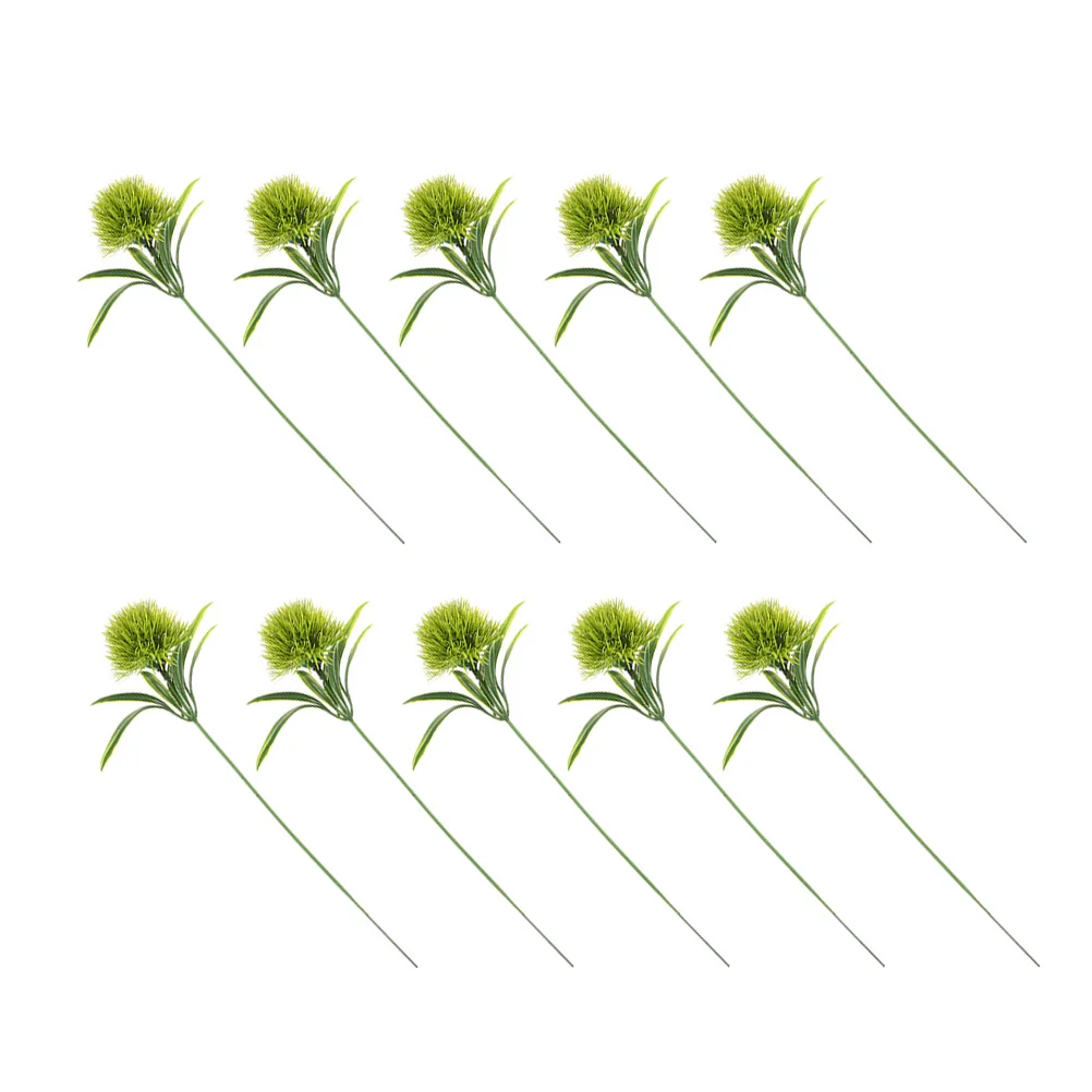 

10 pcs Simulation Dandelion Ball Artificial Flowers Green Faux Floral Arrangements For Home Office Wedding Party Decor Diy