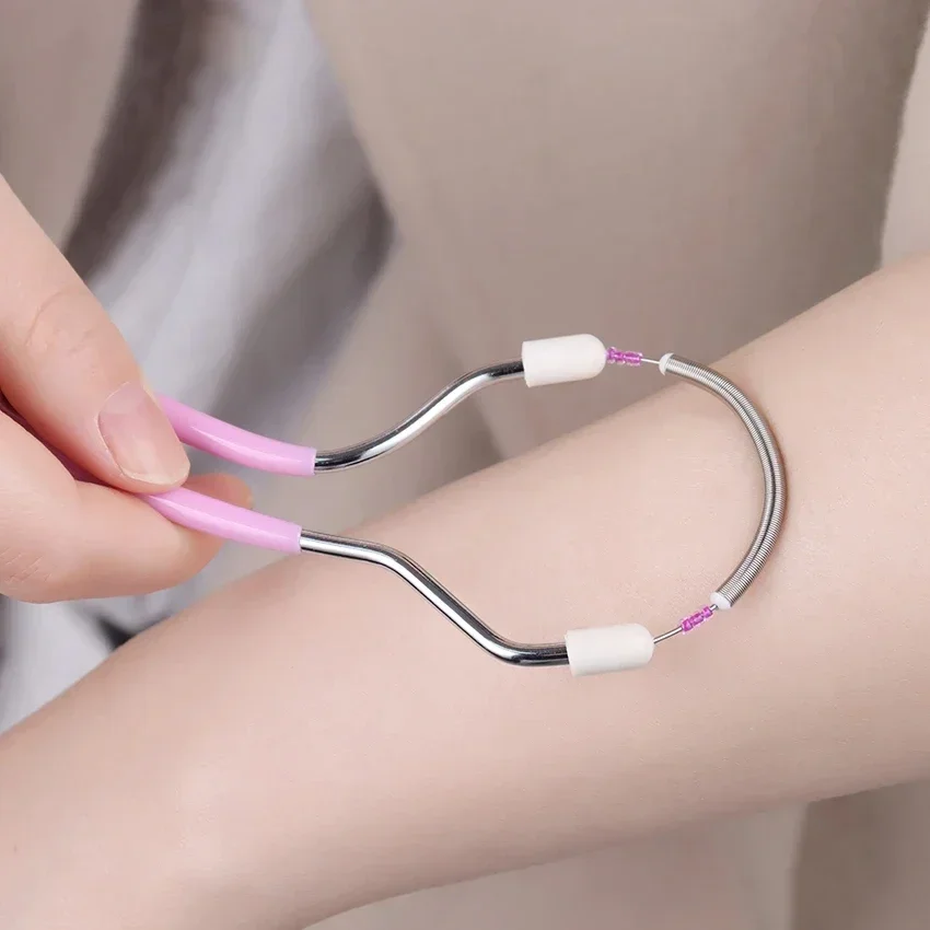 Facial Hair Remover Fine Hair Fetal Spring Facial Hair Removal Stainless Steel Roller Smooth Spring Bend Face Cleaning Device