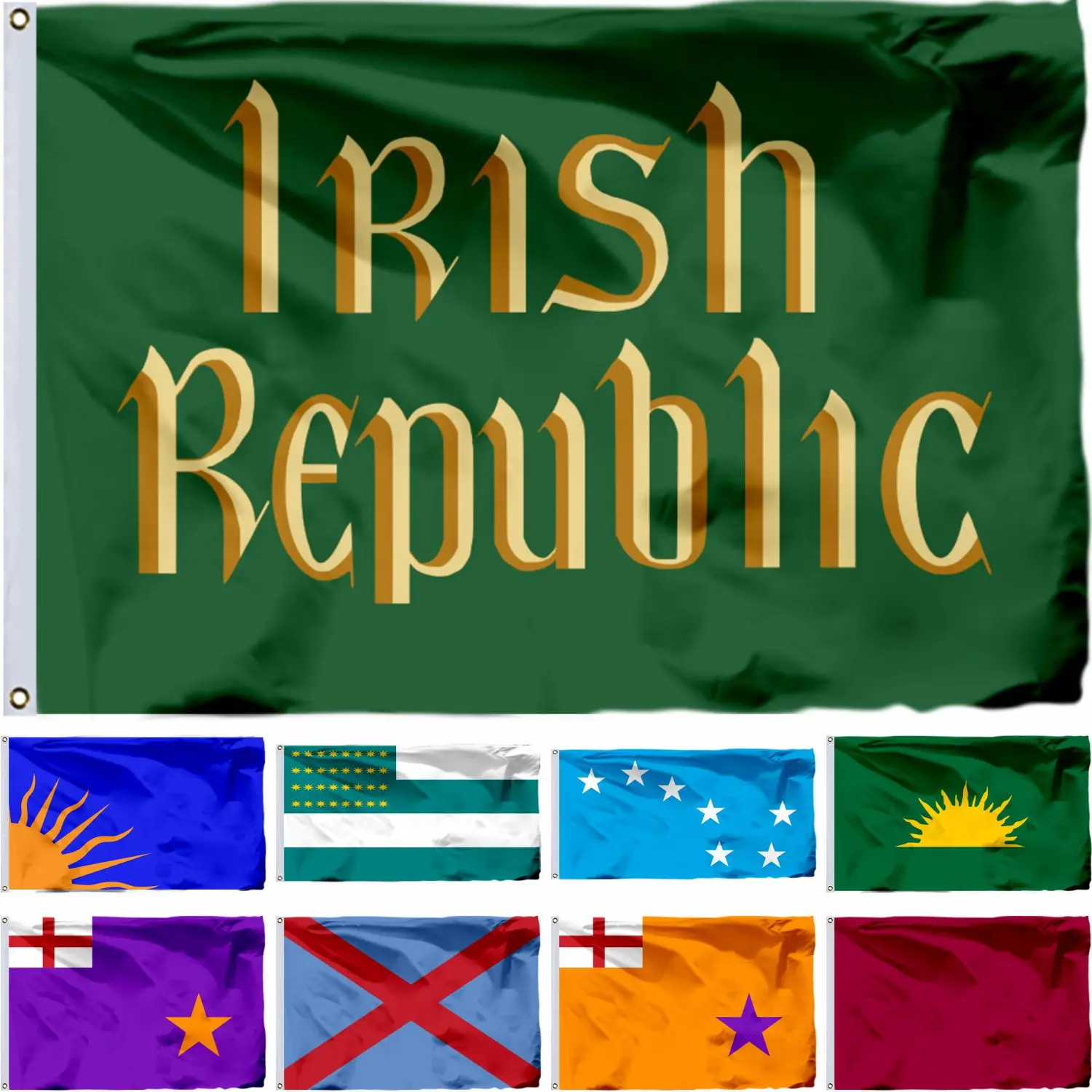Irlandia Historia Armia Flaga Zielony Słońce 21x14cm 3X5FT Pomarańczowy Zakon 90X150CM Republika Irlandzka Partia Komunistyczna Baner Gwiezdny Chłód