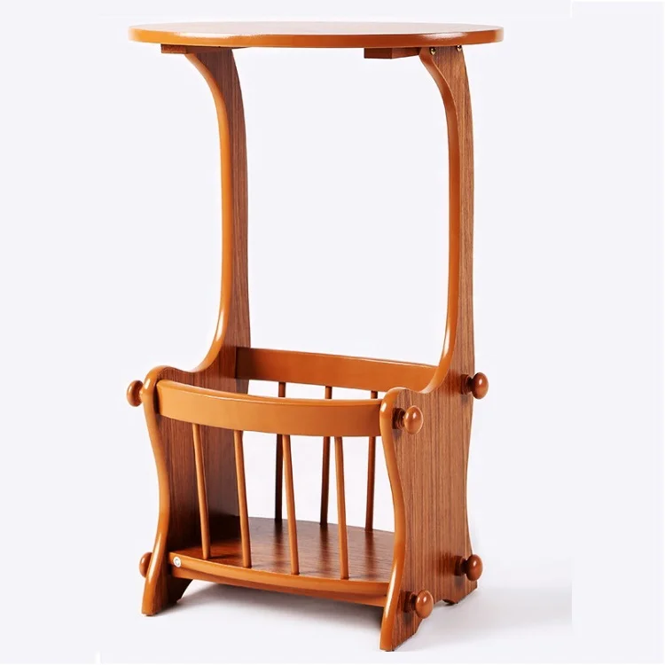 Madeira Revista Storage Rack Table, cor opcional, moderno, pronto para enviar