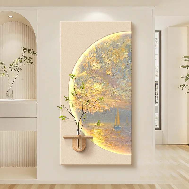 مدخل حديث عرض البحر ديكور الجدار مصباح النبات الممر غرفة الطعام غرفة المعيشة معلقة اللوحة الراقية جدارية مصباح