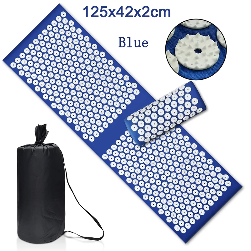 125cm Long Acupressure Massage Mat, Husk Pillow, Relieve Muscle Pain Relief Pad, ABS Spike Back Body Cushion, Yoga Elastic Spong