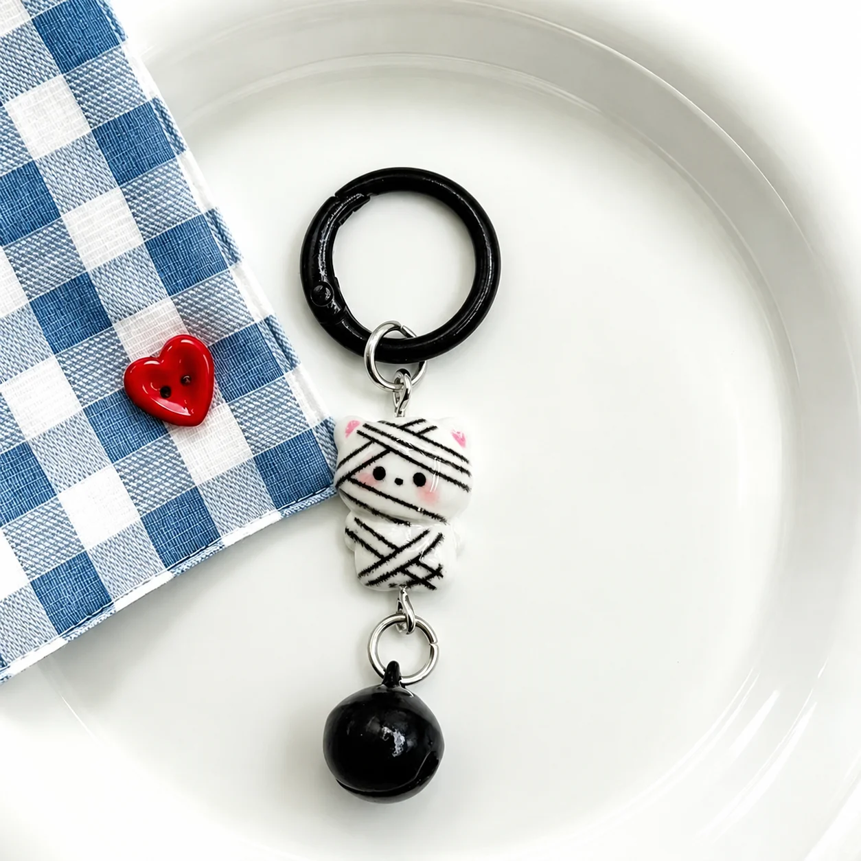 Black Decorative Key Ring Lightweight Spooky Cartoon Keychain Bat Key Pendant  Ghost Bag Charm For Daily Travel Bag