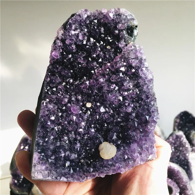 Natural Amethyst Geode Crystal Quartz Cluster Dream Specimen Energy Healing Thunder Egg