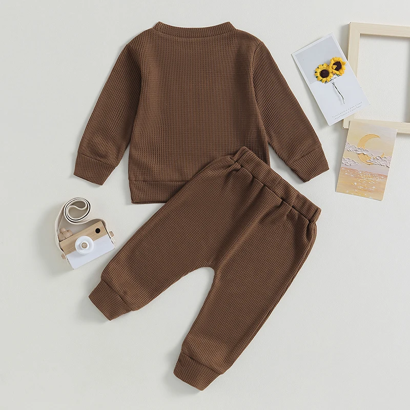 2023-06-06 Lioraitiin 0-5Years Toddler Boys 2PCS Fall Pants Sets Long Sleeve Letter Print Tops and Drawstring Pants Sets