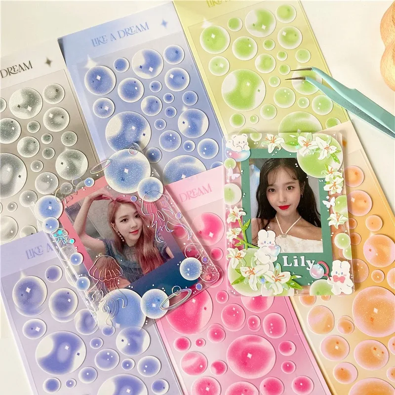 Laser Jelly Bubble Smudge Color Base Decorative Gooka Sticker Fine Flash Film Domestic Decorative Sticker