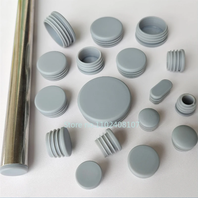 Gray PP Plastic Round/Square Tube Plug Blanking End Caps  Inner Plug Table and Chair Foot Pad Anti-slip image 5