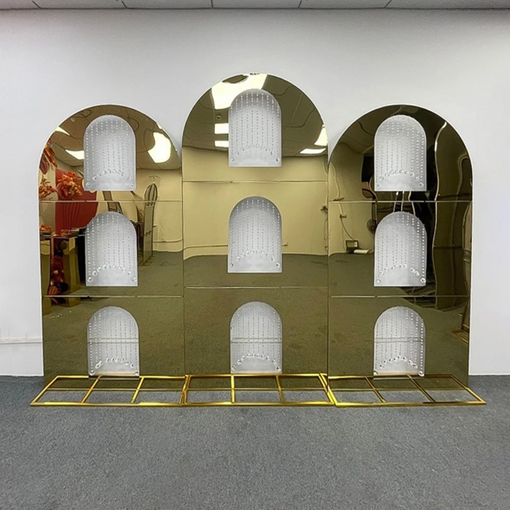 

Свадебные вещи, блестящая позолоченная подставка для фона длиной 2 м для свадебной арки, фотобудки и украшения вечеринки, простая сборка рамки HY067