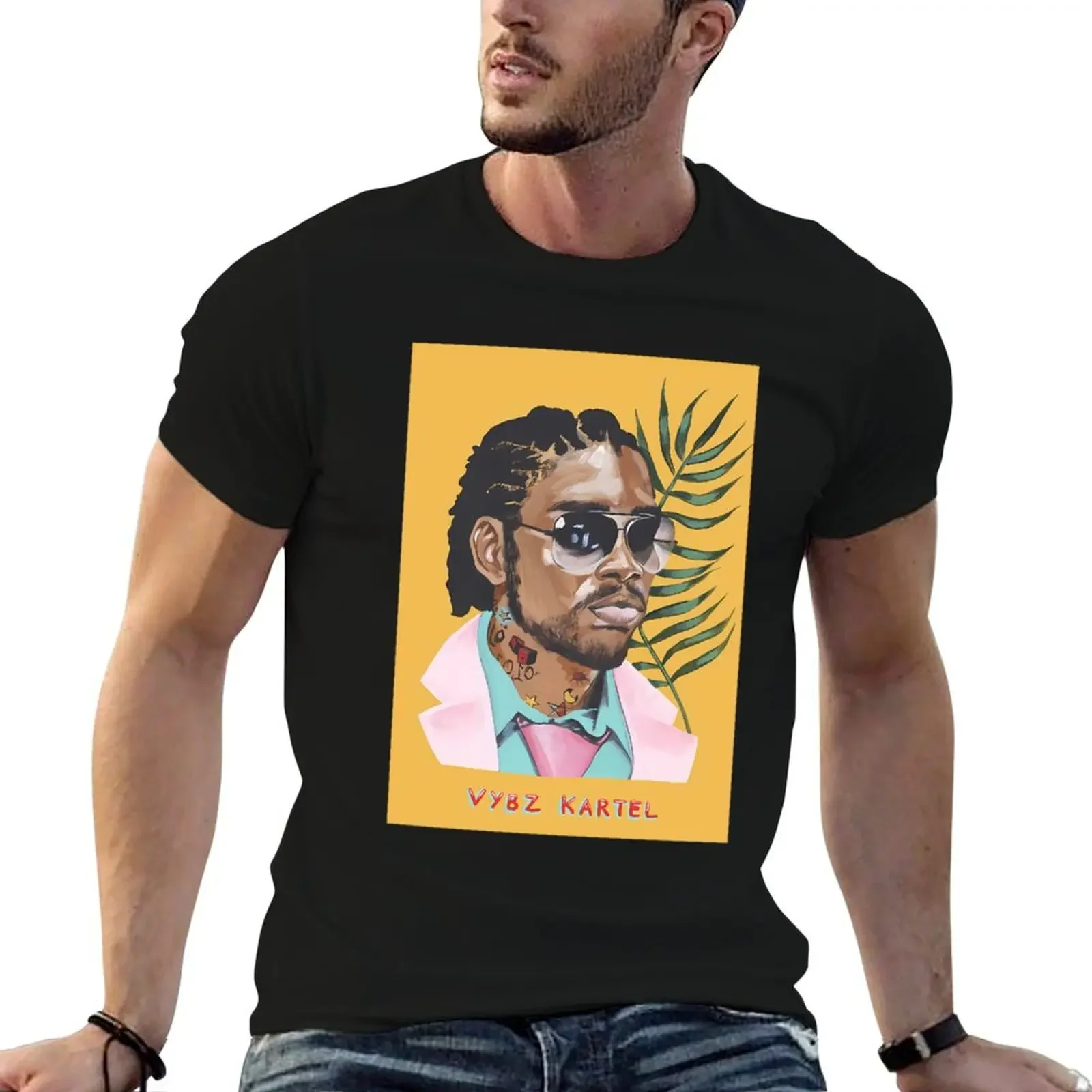 Vybz Kartel . Jamaica Dancehall Hero T-Shirt tops baggy shirts quick-drying anime figures anime shirts men