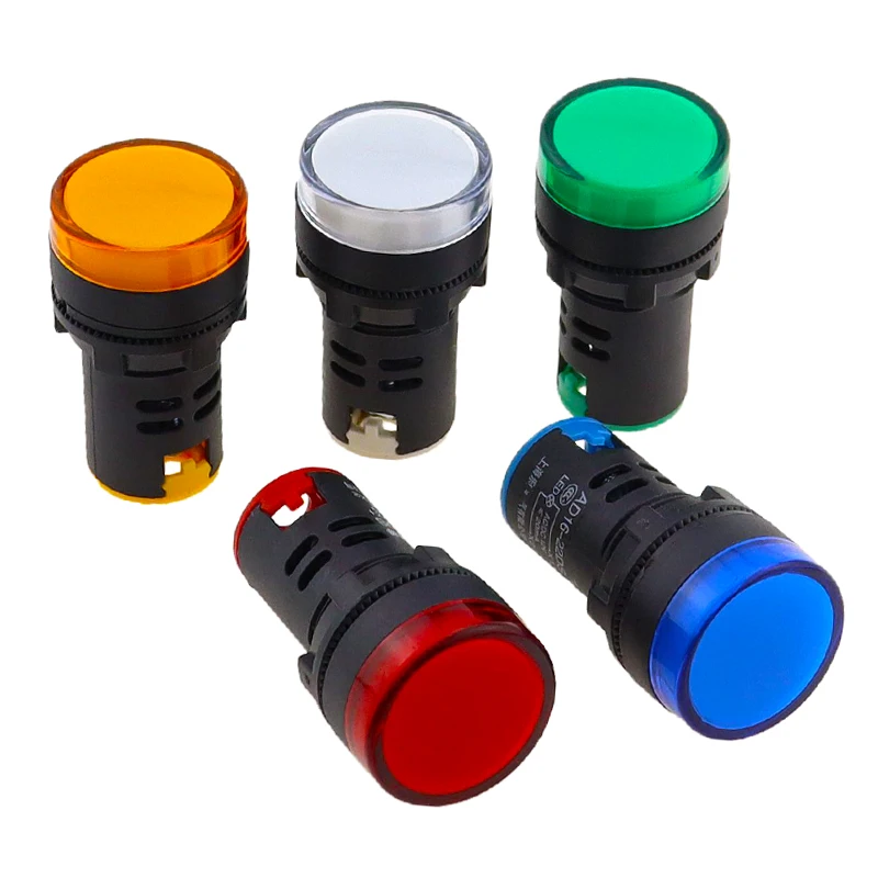 1 Stück Panel Mount LED Power Indicator 12V 24V 110V 220V 380V 22mm Pilot Signal Licht Lampe AD16-22 Rot Blau Weiß Grün Gelb