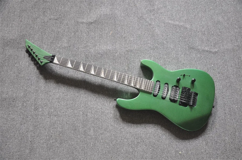 Green 6 Strings Electric Guitar With Rosewood Fretboard Black Hardware Customization Service