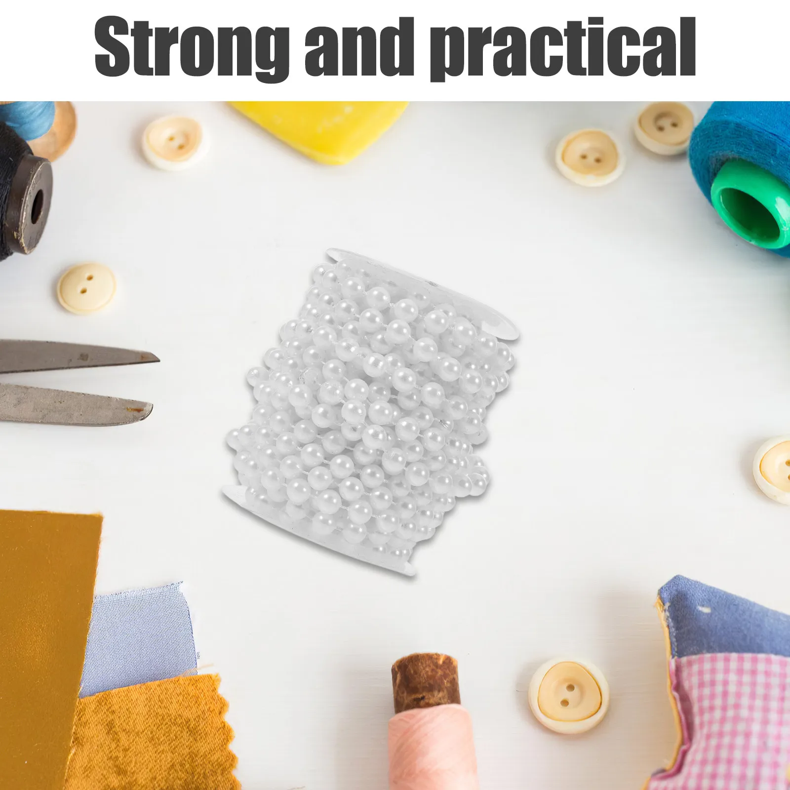 

1 Roll 10M Faux Beaded Chain Artificial Pearl Garland For Wedding Party Christmas Craft Jewelry Making Diy Decorations Pearl