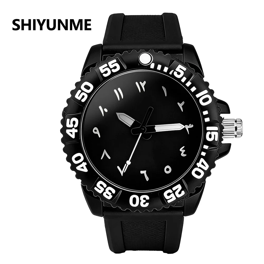 SHIYUNME Fashion Trend Men Quartz Watch Rotatable Bezel Luminous Pointer Waterproof Casual Sport Men Watch Relógio Masculino
