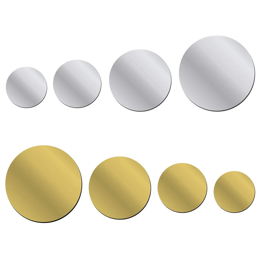 Round Mirror Self Adhesive Acrylic Mirror Stickers Decorative Small Circle Mirror Decals DIY for Home Art Room Bedroom