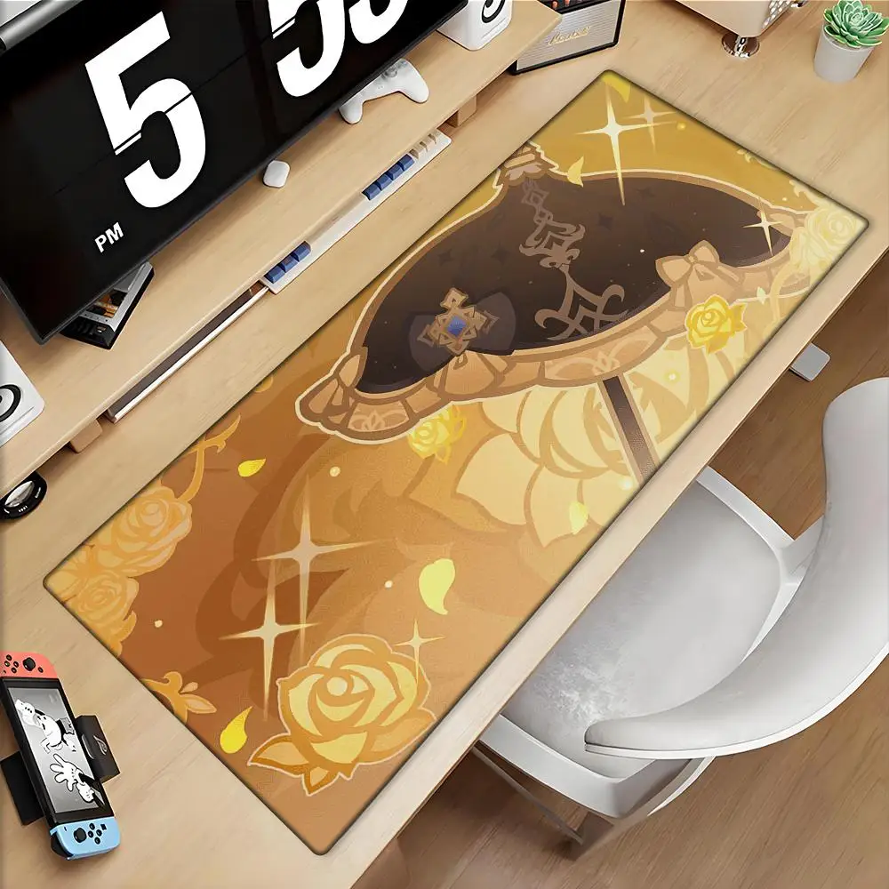 

Genshin Pattern Game Mouse Pad Extra Large Mandrill Ganyu Walnut Two-dimensional Computer Keyboard E-Sports Desk Mat