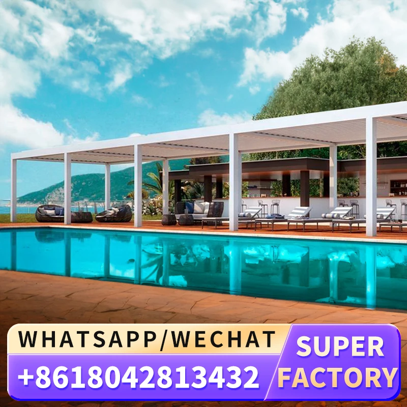 5x3 6x4 4x4 4x3 3x3m Pergola Electric Adjustable Blinds Aluminum Motorized Roofing pavilions outdoor bioclimatic Pergola