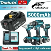 Makita 18V Power Tool, DDF487 DGA404 DTW700 DHP487 DTD173 BL1850 BL1860 5.0Ah 6.0Ah Chargeable Lithium-Ion battery Replacement