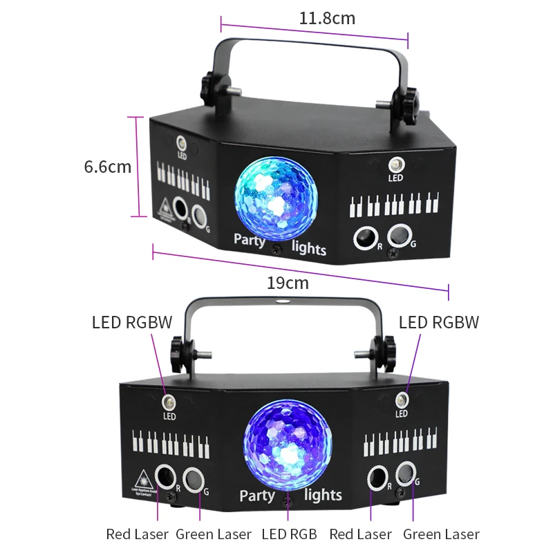 Eventi di festa di compleanno decorazioni per feste RGBW 9 occhi DJ Led Beam illuminazione da discoteca Stage luci per feste attivate dal suono Laser