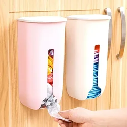 Wall Mounted Plastic Garbage Bag Holder Mounted Trash Bag Storage Box With Lid Container Kitchen Bathroom Sundries Container